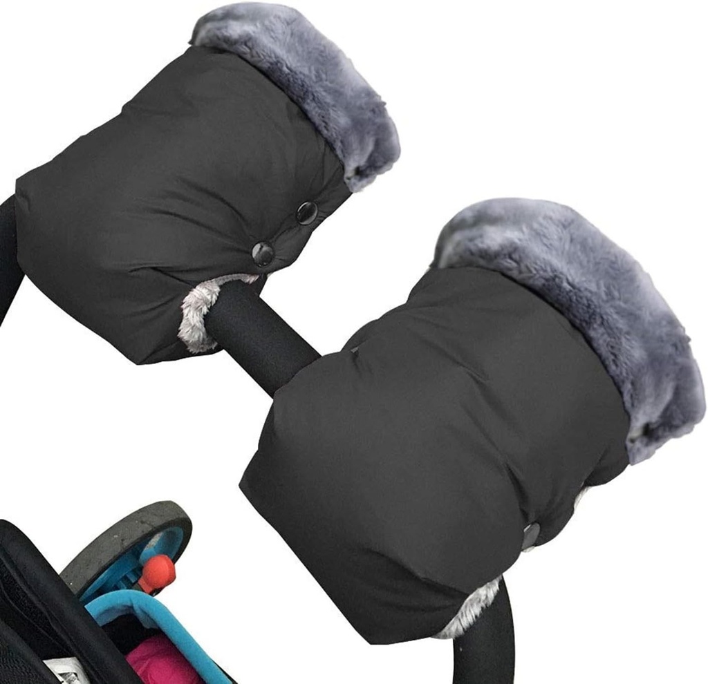 Husă de mână din fleece pentru cărucior, husă universală impermeabilă și rezistentă la vânt pentru cărucior, cărucior de bicicletă și remorcă (18 * 26cm / 7,08 * 10,23 inch negru)
