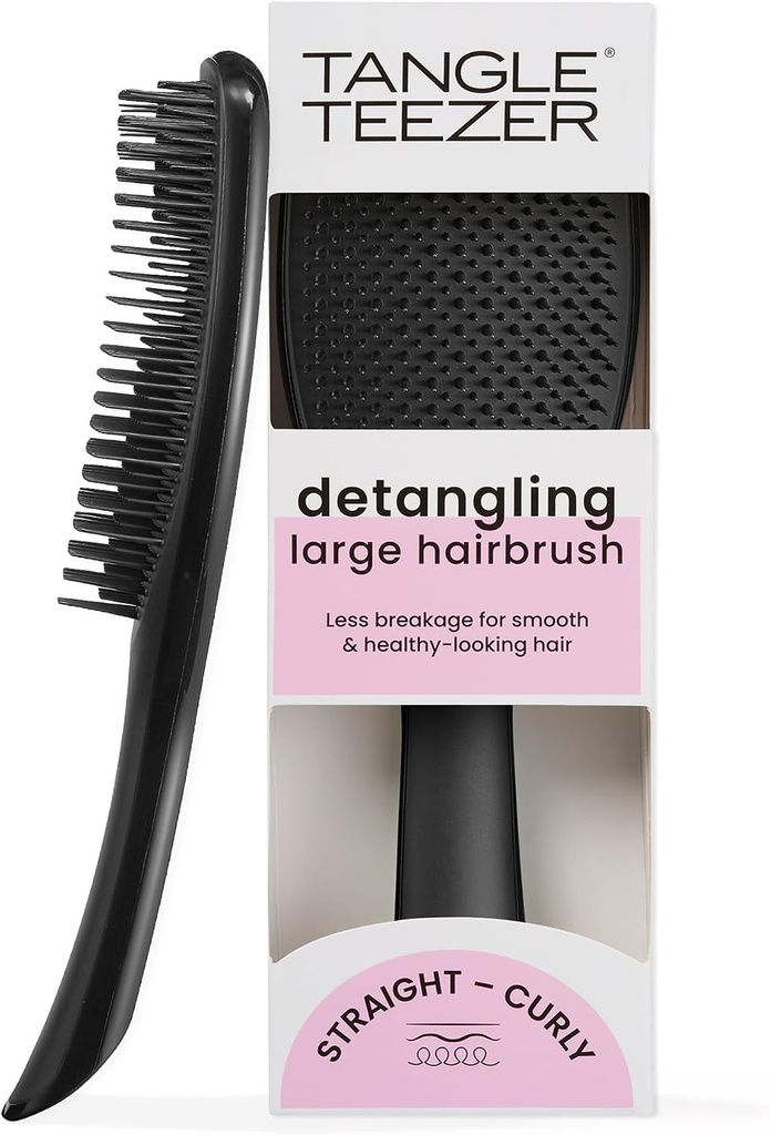 Tangle Teezer  Peria de păr mare, cea mai bună pentru descurcare  Perfectă pentru păr lung, gros, creț și texturat  Dinți cu două niveluri pentru o descurcare delicată  Reduce ruperea  Mâner ergonomic  Negru lucios