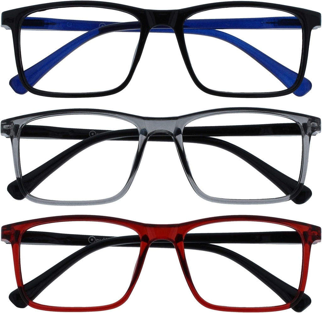 Ochelari de citit cu cerneală OPULIZE, ramă dreptunghiulară mare, balamale transparente cu arc, rezistente la zgârieturi, pentru bărbați și femei RRR4 RRRR4