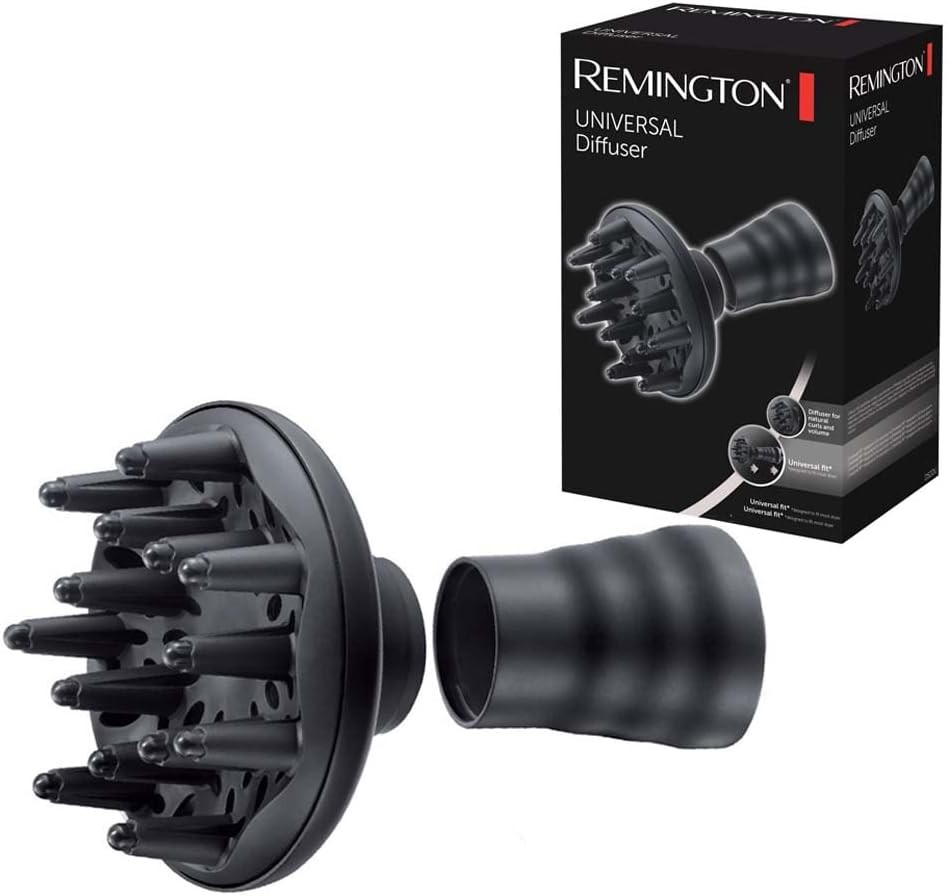 Difuzor universal pentru uscător de păr Remington, difuzor reglabil, conceput pentru a fi compatibil cu majoritatea uscătoarelor de pe piață, pentru bucle naturale și flexibile, adaugă volum părului, D52DU