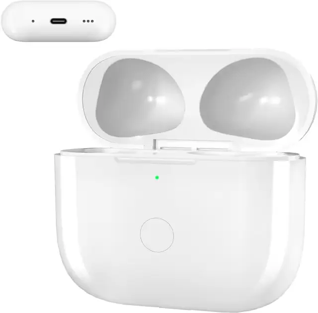 Carcasă de încărcare wireless USB-C compatibilă cu Air Pods 3rd, înlocuire carcasă de încărcare wireless originală cu buton de sincronizare prin asociere Bluetooth pentru Air Pods 3rd (2021) Cel mai recent tip C 450 mAh