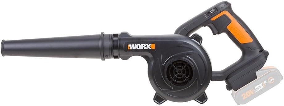 Suflantă ușoară 20V Max Worx  PowerShare  WX094.9  Nu include baterie sau încărcător  3 viteze, ergonomică și puternică  Ideală pentru suflarea în atelier