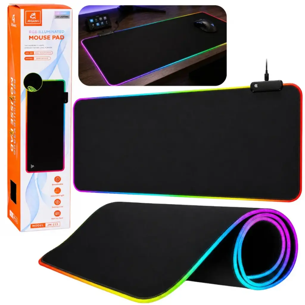 Pad pentru tastatură și mouse cu iluminare LED 40x90cm