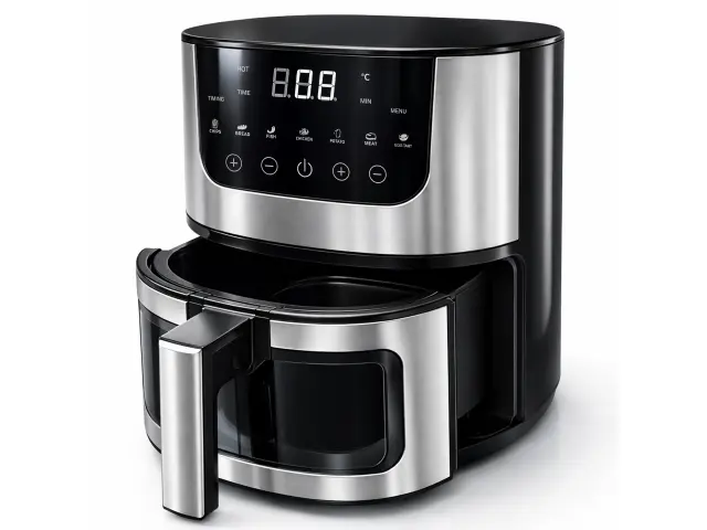 Friteuză cu aer cald de 7 litri, 1500 W, Airfryer 7 în 1, cu fereastră de vizualizare, 7 programe, grill, coacere, menținere la cald, economisire de energie