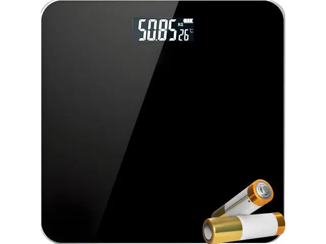 Cântar digital pentru persoane cu tehnologie Step-On, senzori de înaltă precizie, cântar din sticlă, afișaj LCD, până la 180 kg, gradație de 100 g, cântar de greutate în kg și lbs, negru