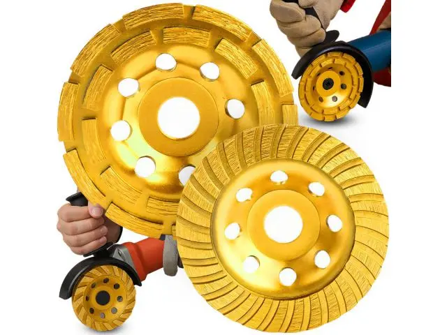 2 discuri diamantate de șlefuit Ø 125 mm pentru granit, piatră | Șlefuire, pânze de fierăstrău, polizor unghiular din carbură metalică | M14, segmentat