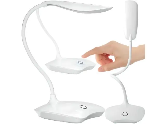 Lampă de birou LED, lampă de masă cu touch, lampă de birou reglabilă cu 3 niveluri de luminozitate, corp de iluminat pentru birou, niveluri de luminozitate, lampă de noptieră, pentru citit, alb