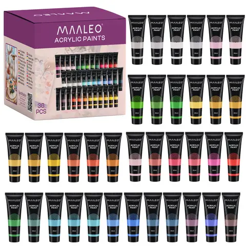 Vopsele acrilice 20ml - 36 buc Maaleo