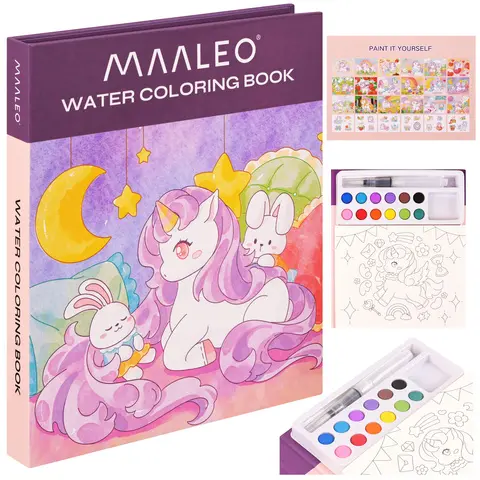 Planșă de colorat cu apă - Maaelo unicornul
