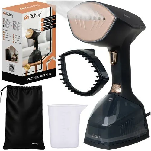 Aparat cu abur pentru haine 2000 W, negru, Ruhhy
