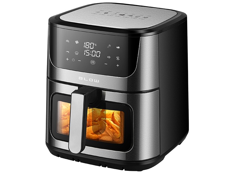 Friteuză cu aer cald Blow 8 l, 2500 W, Rapid Air, două rezistențe, 8 programe, panou tactil, timer