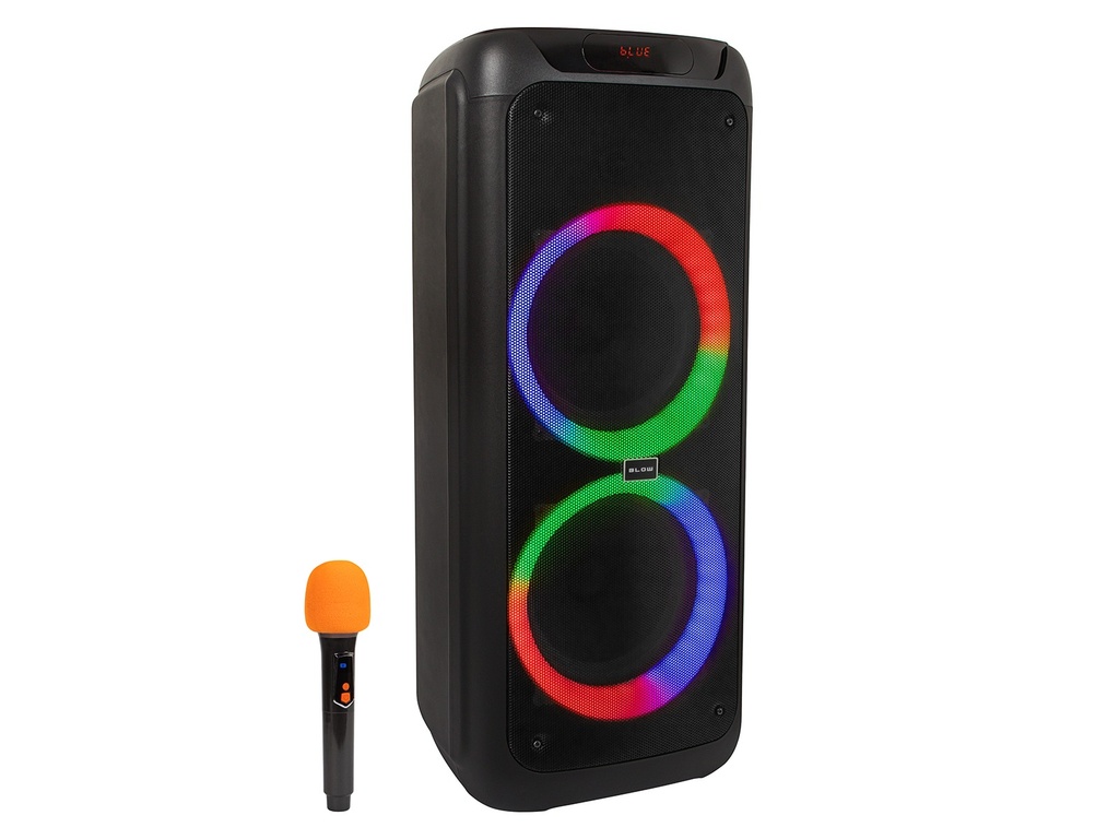 Boxă activă Bluetooth 5.3 Blow Infinity 10", 300 W, karaoke cu microfon wireless, iluminare LED, TWS