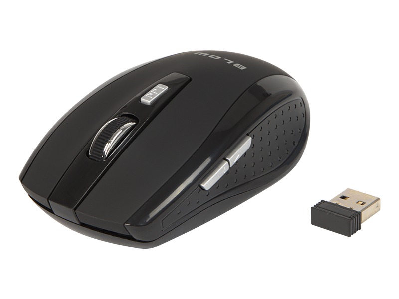 Mouse optic wireless Blow MB-11 negru, 6 butoane, 2 butoane laterale, 1000/1200/1600 DPI, 2,4 GHz