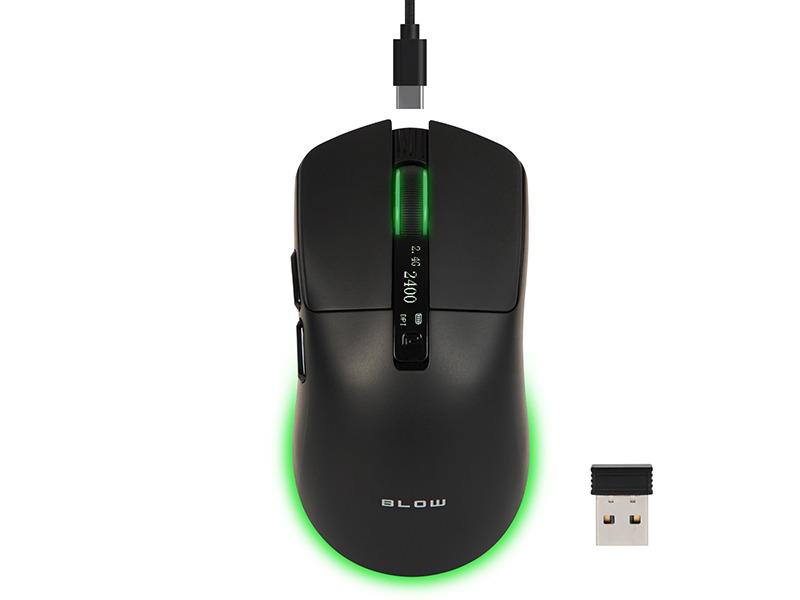 Mouse gaming optic wireless Blow Adrenaline Sigma, 6400 DPI, 2,4 GHz / Bluetooth / USB, iluminare RGB
