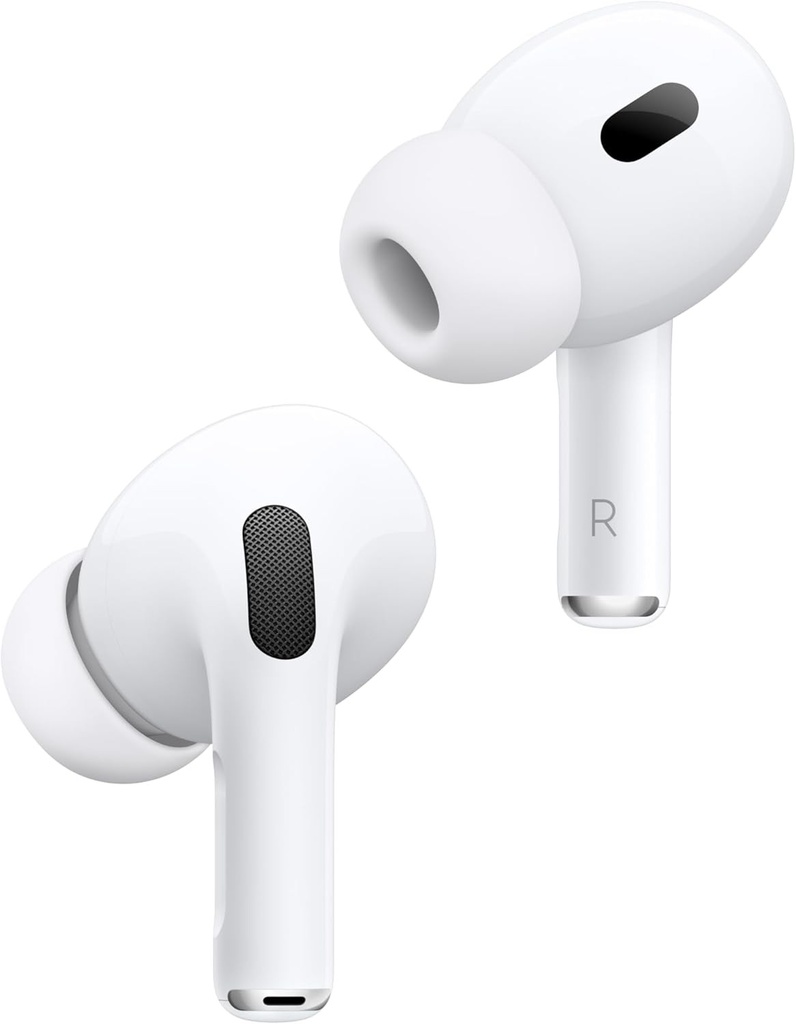 Casti intraauriculare fara fir Apple AirPods Pro 2, casti Bluetooth, anulare activa a zgomotului, functie de asistenta auditiva, mod de transparenta, sunet 3D personalizat, sunet Hi-Fi, cip H2, incarcare USB-C
