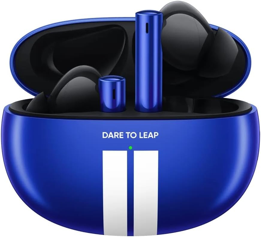 Casti Realme Buds Air 3 Bluetooth 5.2 cu anulare activa a zgomotului, albastre, 11 x 10,3 x 3,9 cm