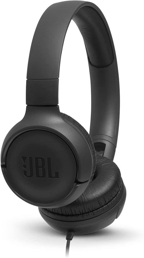 Casti on-ear cu fir JBL Tune 500 - negru - Casti cu telecomanda cu 1 buton, microfon integrat si asistent vocal - Efectuati apeluri si ascultati muzica din mers
