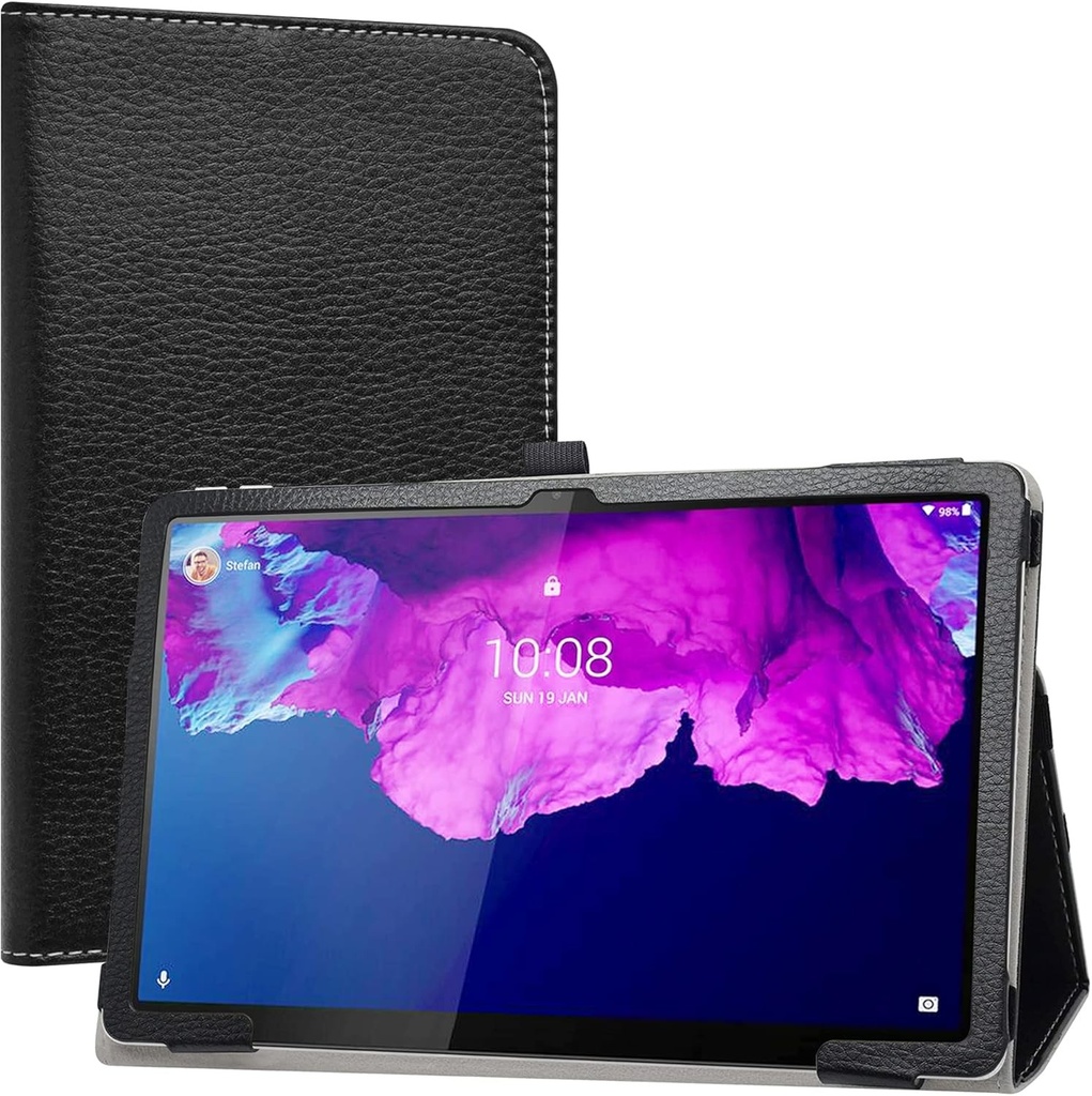 LiuShan compatibil cu husa Lenovo Tab P11 (TB-J606F TB-J606X), husa din piele PU si husa pliabila cu suport pentru tableta Lenovo Tab P11 de 11 inchi (nu este compatibila cu alte tablete), negru