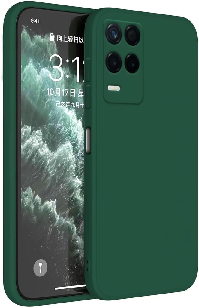 Husa Topme pentru Realme 8 5G / Realme Narzo 30 5G (6,5 inchi) Husa, Protector de piele din silicon TPU - Verde inchis