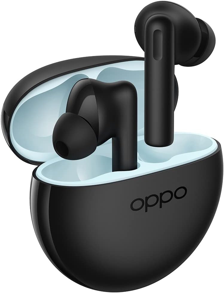 OPPO Enco Buds2, Casti True Wireless, Bluetooth 5.2, In-Ear, Anularea zgomotului apelurilor, Comenzi tactile, Audio binaural, Compatibil cu Android / iOS [Versiunea italiana], Negru