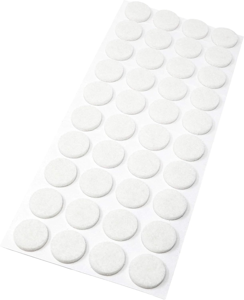 Adsamm(R) / 40 x Glisante din pasla autoadezive/Alb/o 18 mm/Rotunde/Glozante pentru mobila din pasla cu grosimea de 3,5 mm/Glozoane pentru mobila si podea