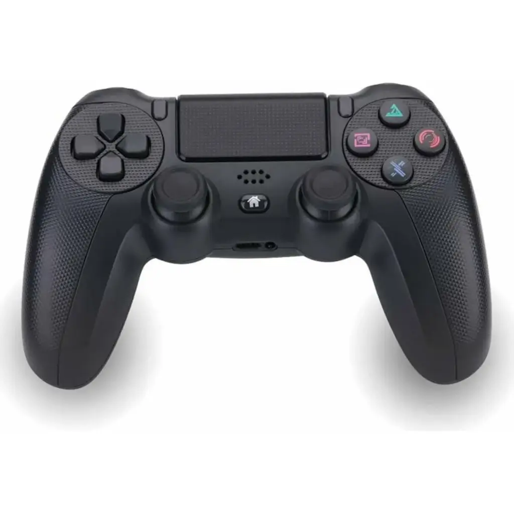 Controler wireless NK pentru PS4 / PS3 / PC/Mobil - Vibratie Dualshock, functie de detectare pe 6 axe, lumina LED, ecran tactil, mufa pentru casti, cablu de incarcare inclus - Negru