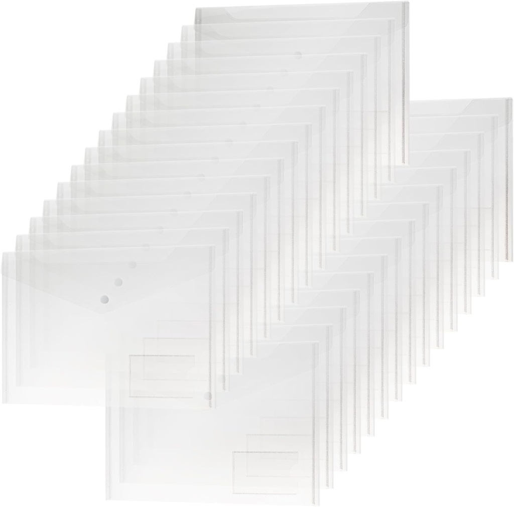 Dosar pentru documente H&S A4 - set de 30 - dosar pentru e-mail transparent - buzunar pentru documente cu fermoar - dosar pentru buzunar pentru documente - foldere transparente A4