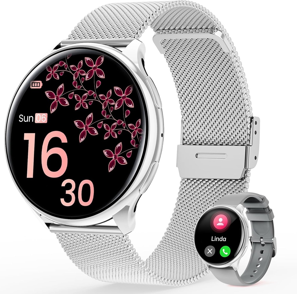 Ceas inteligent RifePhi pentru femei: Tracker fitness de 1,39 inchi cu SpO2, analiza somn si urmaritor ciclului, peste 110 sporturi, impermeabil IP68, apeluri si notificari (Android/iOS)