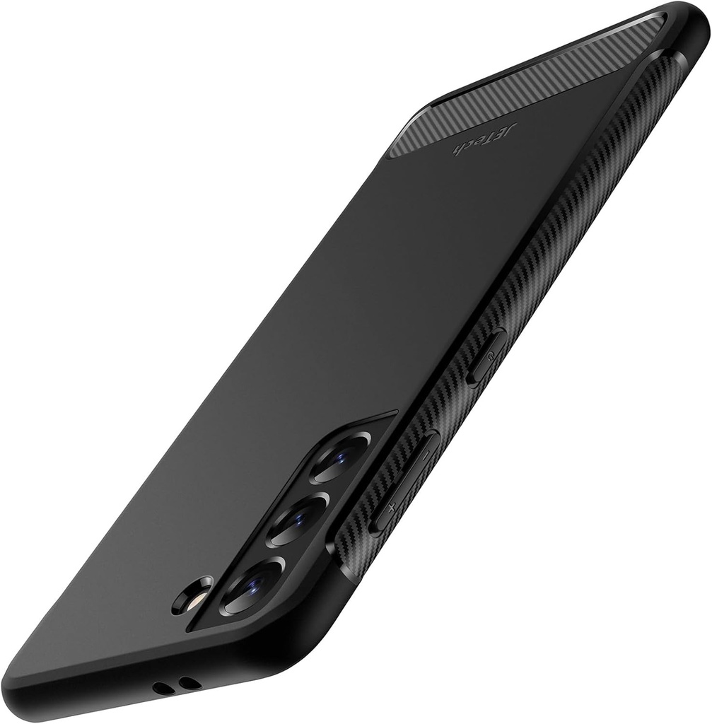 Husa subtire JETech pentru Samsung Galaxy S21 6.2", husa subtire pentru telefon cu absorbtie a socurilor si design din fibra de carbon (negru)