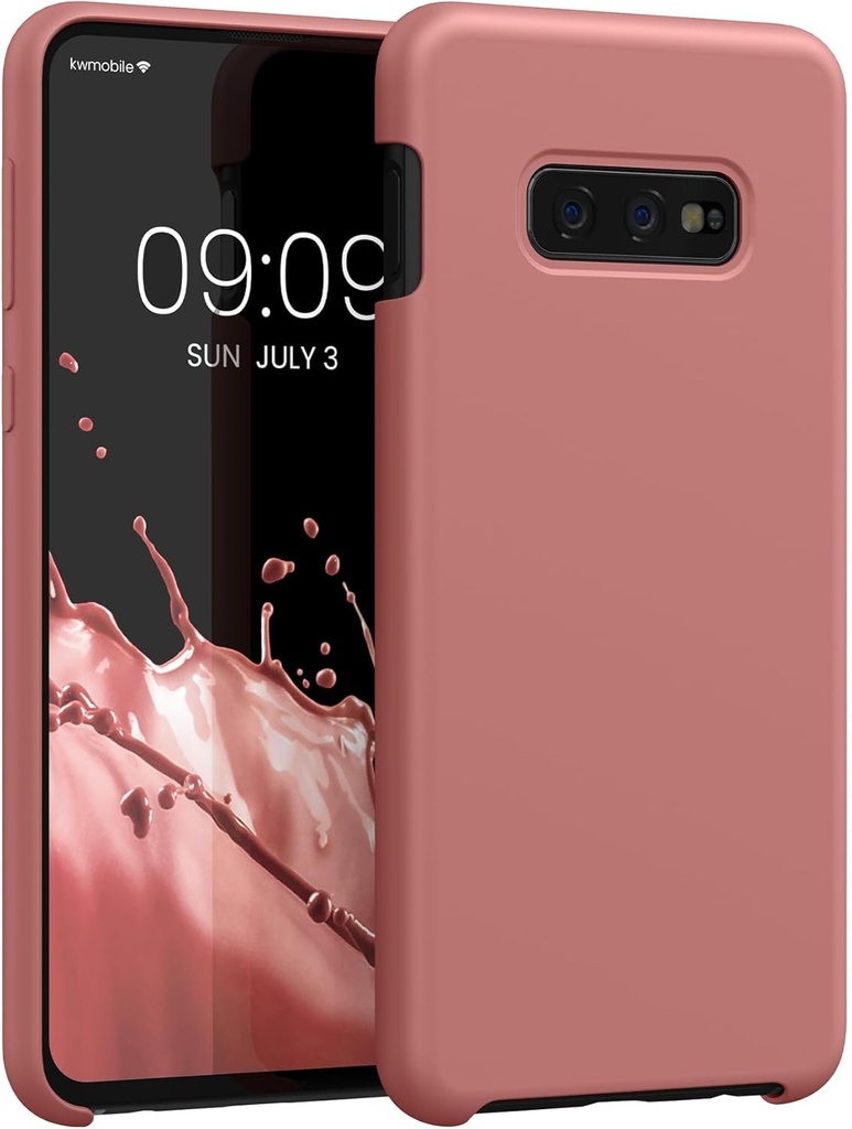Husa kwmobile compatibila cu Samsung Galaxy S10e - Husa din silicon pentru telefon - Suprafata moale - Incarcare fara fir - Winter Rose