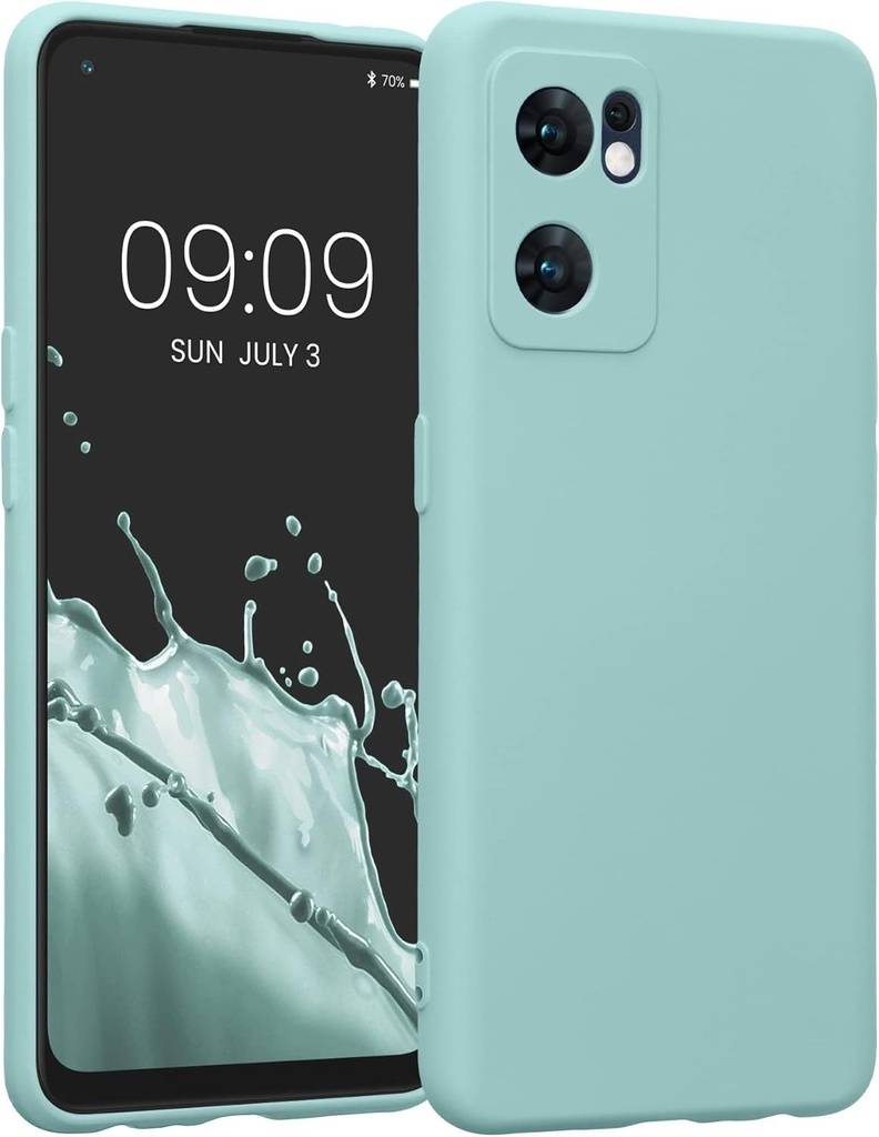 Husa kwmobile Compatibila cu Husa Oppo Find X5 Lite - Husa din silicon pentru telefon cu protectie pentru camera - Glacial Mint