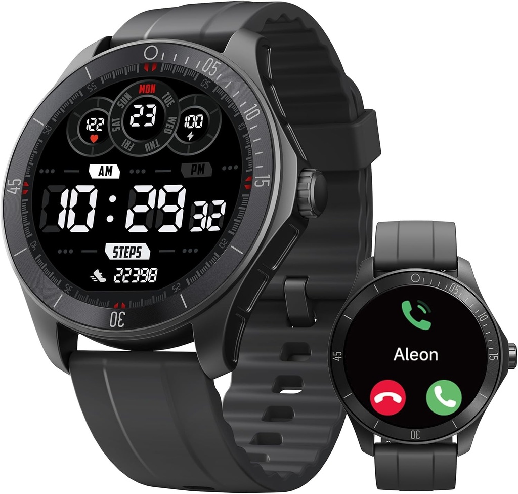 TOOBUR Smartwatch barbati Alexa incorporat cu functie de telefon, ceas fitness 44 mm cu pedometru monitor de somn Monitor de ritm cardiac IP68 rezistent la apa, compatibil Android si iOS