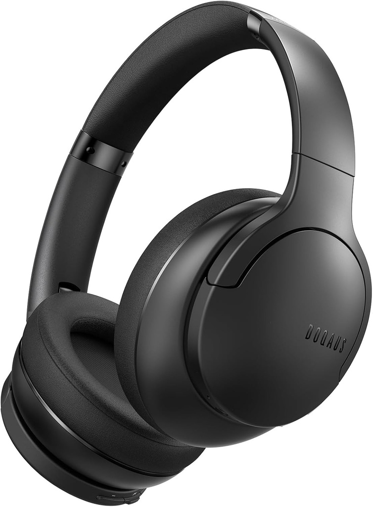 Casti Bluetooth fara fir DOQAUS, 90 de ore de redare si casti cu 3 moduri EQ - Microfon incorporat cu sunet stereo HiFi, casti Bluetooth 5.3 pentru calatorie/telefon/PC (actualizat)