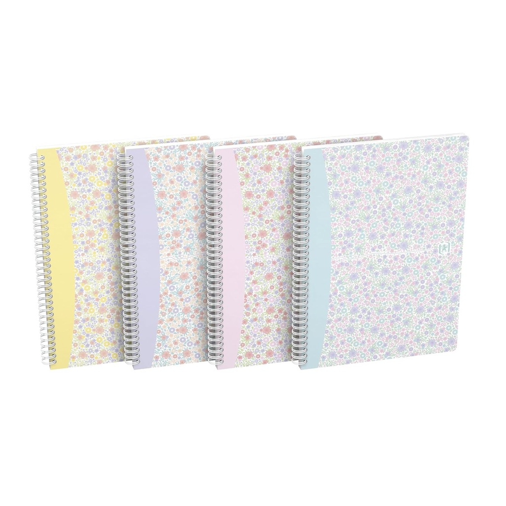 Caiet OXFORD Floral B5 Lined 7mm Marginat 120 de pagini Coperta completa pentru carduri Culori asortate