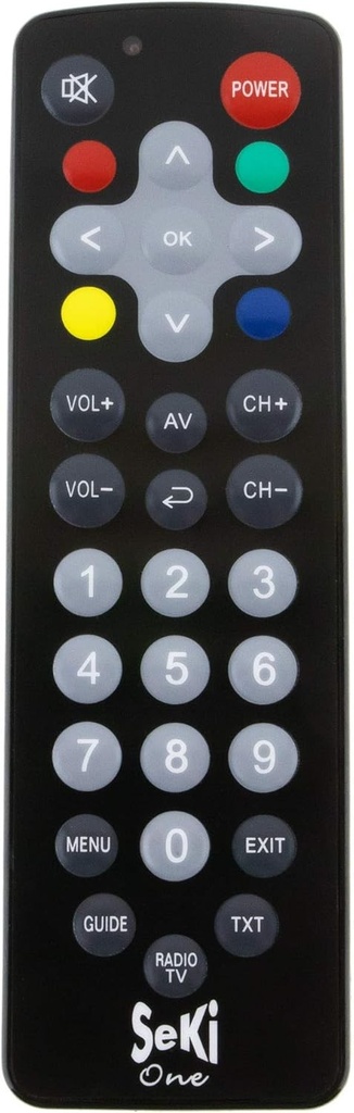 Telecomanda SeKi One cu butoane mari, care se pot sterge negre