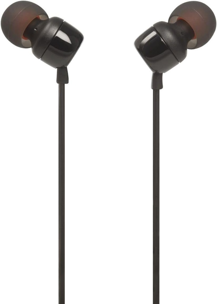 JBL T110 - Casti intraauriculare cu fir - Buton pentru sunet si control JBL Pure Bass - Conectivitate: cablu jack de 3,5 mm - Culoare: negru