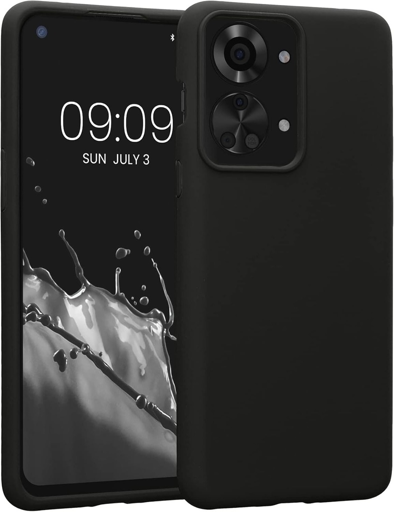 Husa kwmobile compatibila cu OnePlus Nord 2T 5G - Husa din silicon pentru telefon - Suprafata moale - Incarcare fara fir - Negru