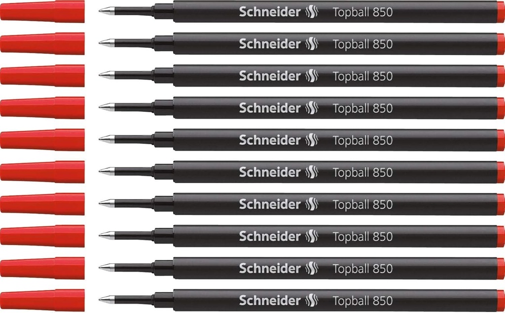 Rezerva Schneider Topball 850 Rollerball (format euro, latime linie 0,5 mm) pachet de 10 rosu