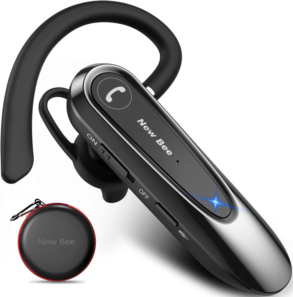 Casca Bluetooth Bee Telefon fara fir Maini libere cu microfon dual V5.0 Casti Bluetooth Maini libere cu 20 de ore de convorbire Microfon Mut Conexiune cu doua dispozitive pentru iPhone, Android si laptop