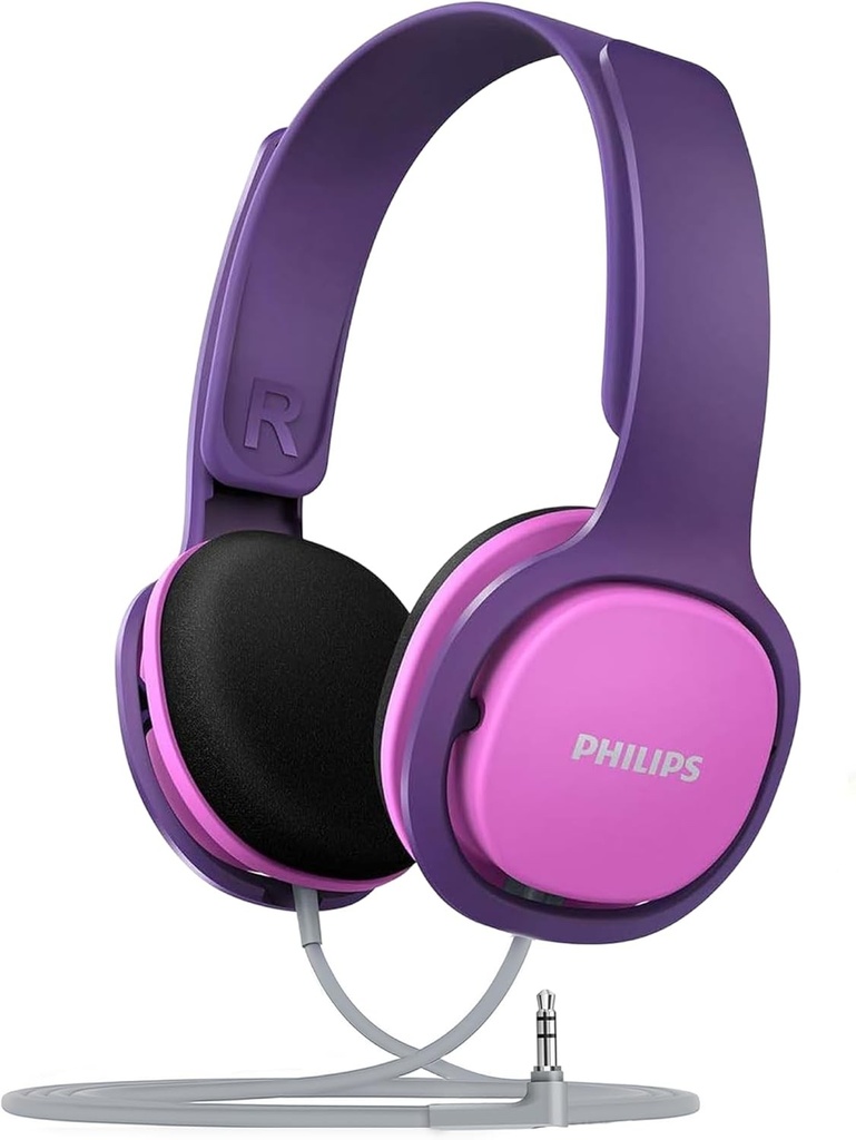 Casti pentru copii/casti cu fir Philips cu limita de volum (85 dB), pernute moi, bentita ergonomica/Philips SHK2000PK/00 - roz-liliac