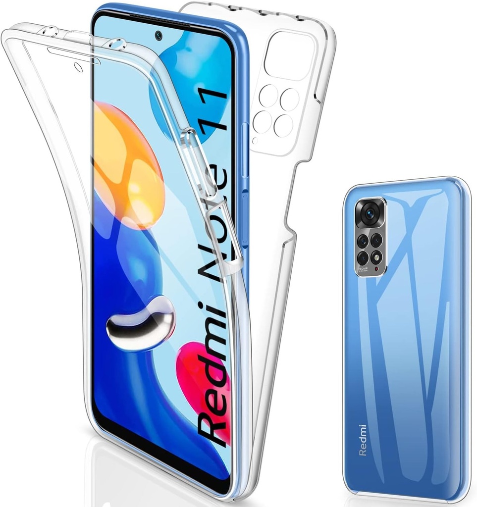 Husa SOGUDE pentru Xiaomi Redmi Note 11, Husa Redmi Note 11S 4G, Husa din silicon TPU Husa de protectie integrala 360 de grade Compatibila cu Xiaomi Redmi Note 11S 4G/ Note 11 4G, transparenta