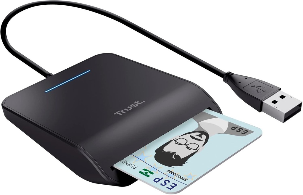 Cititor Trust DNI, compatibil cu toate cardurile DNI, FIPS 201, FIPS TAA si ISO 7816 Clasa A, B, C, cablu de 100 cm, USB Plug & Play