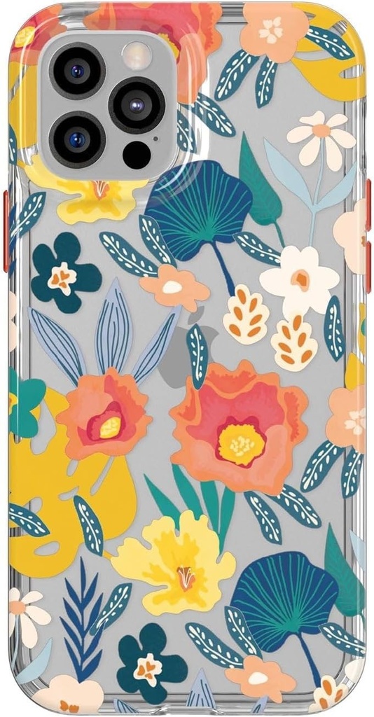 Tech21 Evo Art Botanical Garden pentru iPhone 12/12 Pro, husa de protectie cu protectie de 3 metri impotriva caderilor multiple si lucrari de arta exclusive