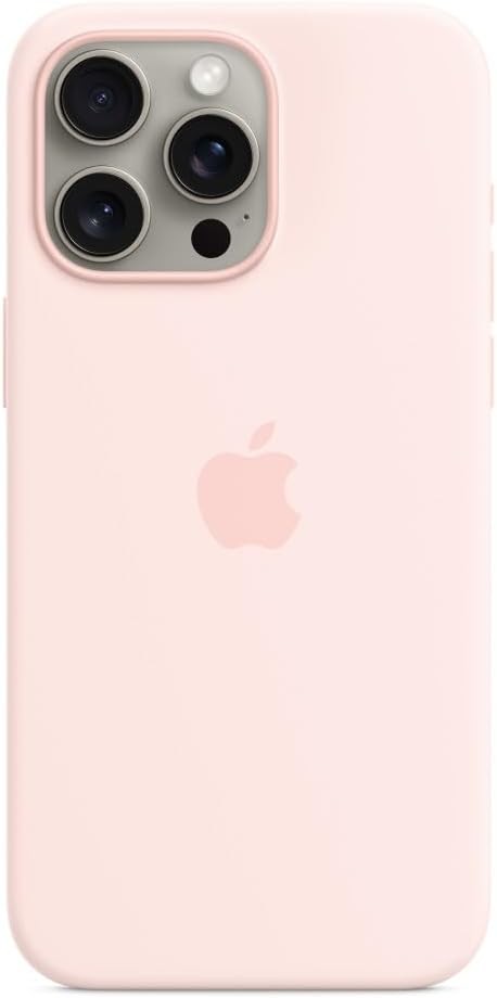 Husa din silicon Apple iPhone 15 Pro Max cu MagSafe - roz pal
