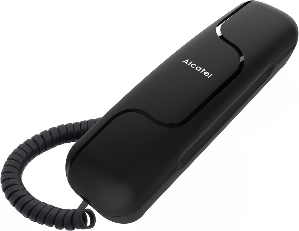 Alcatel T06 BLACK Telefon fix ultra compact ideal pentru spatii limitate, montabil pe perete, buton de apelare inapoi