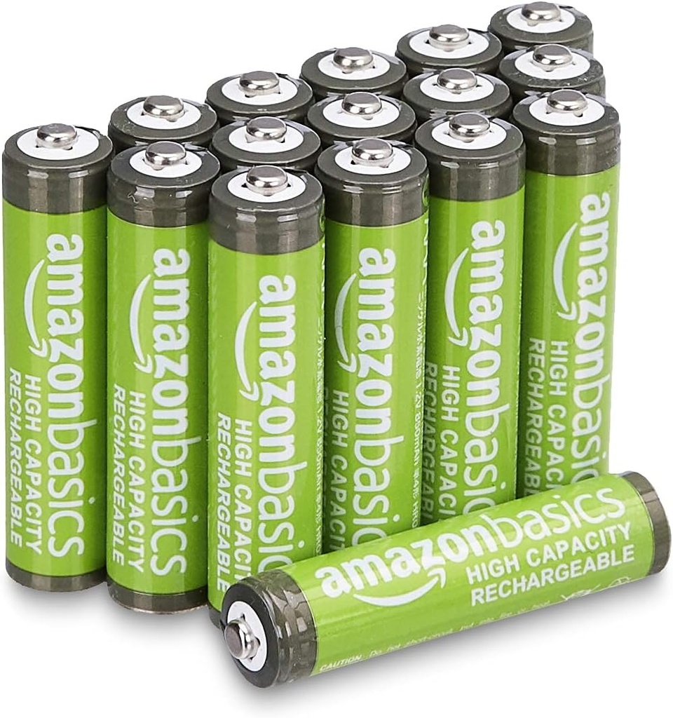 Baterii NiMh AAA de mare capacitate Amazon Basics, 850 mAh, reincarcabile, preincarcate, 16 conturi