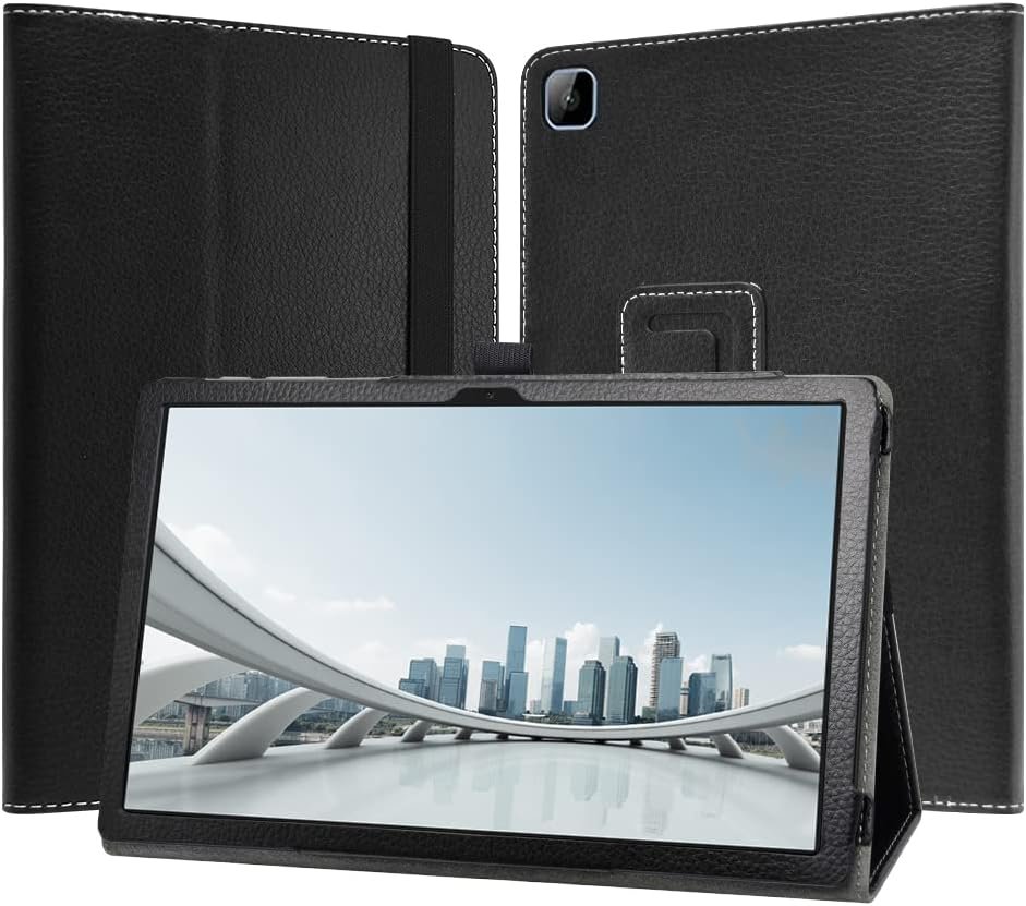 JRTAL Compatibil cu husa Xiaomi Books 12.4, husa de protectie subtire din piele PU Folio pentru tableta Xiaomi Book S Windows 12.4" - negru