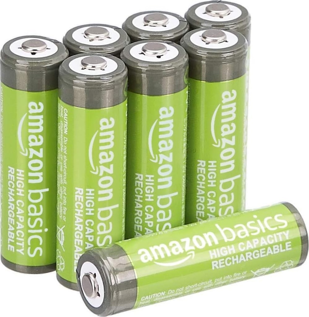 Notiuni de baza Amazon - Baterii reincarcabile AA NiMh de mare capacitate, 2400 mAh, preincarcate, pachet de 8