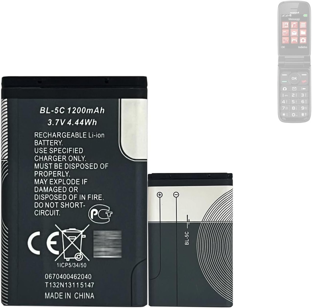 Baterie de schimb HIGHAKKU BL-5C compatibila cu BRONDI Magnum 4, Amico Radio SIMPLE Duke S, Amico Elegant 2, FABULOUS, SINCERE