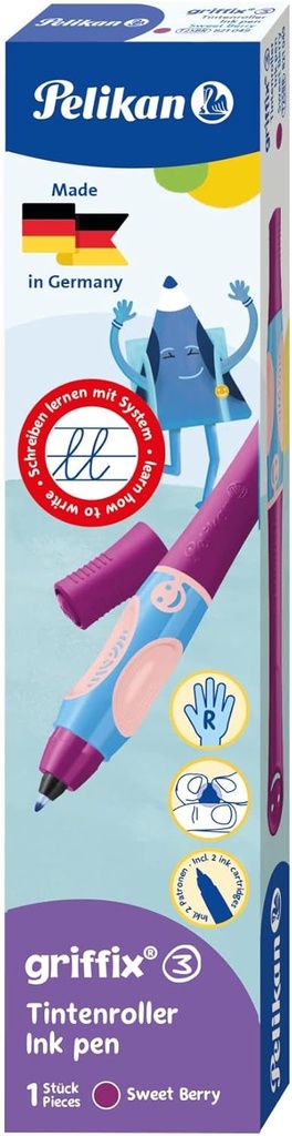 Pelikan 821049 pix cu cerneala griffix pentru dreptaci, SweetBerry, 1 bucata in cutie pliabila